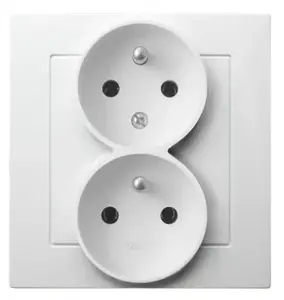 Ospel GP-2GC/00 Double Socket-Outlet, 16A, White