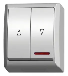 Герметичный выключатель жалюзи Ospel ŁNH-7HS/00, 10А 250В, IP44, белый