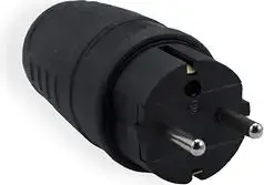 Резиновая вилка Elgotech WT-30G с заземлением 16A 2P+Z 230V UNISCHUKO IP44