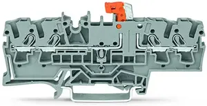 Wago 2002-1871 Disconnect Terminal Block, 2.5mm², Grey and Orange