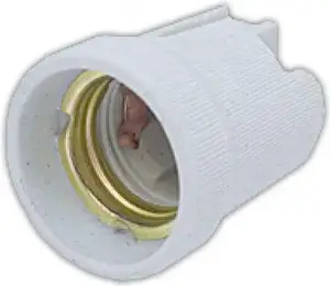 GTV E27 Ceramic Lamp Holder, White