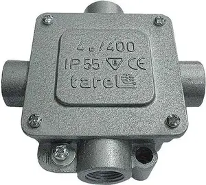 Tarel metāla sadales kārba 5 x 6mm ar 2 x P16 kabeļu blīvslēgiem IP55