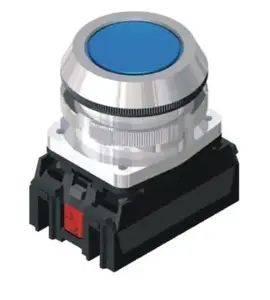 Promet W0-NEF30-K XY N 30mm Blue Push Button Switch, 1NO 1NC, Momentary