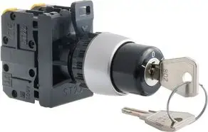 Spamel ST22-SAAA-10 3-Position Key Selector Switch 22mm Black 1NO