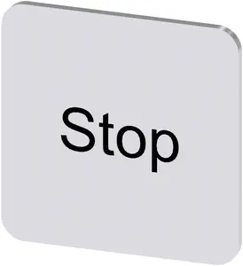 Siemens 3SU1900-0AF81-0DS0 pašlīmējoša marķēšanas plāksnīte, 22x22 mm, sudraba, STOP