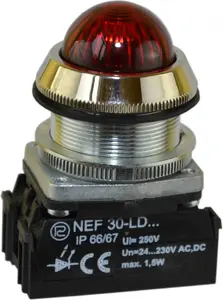 Promet W0-LDU1-NEF30LDS C signāllampa, 30mm, sarkana, 24-230V AC/DC