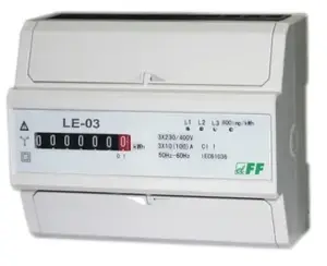 Трехфазный счетчик электроэнергии FF LE-03 100A 230/400В с барабанным дисплеем