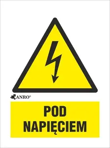 ANRO Warning Sign Under Voltage 52 x 74 mm