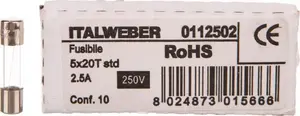 Eti-Polam 5x20mm 2.5A T Time-Delay Glass Fuse 250V
