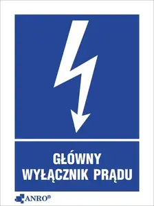 ANRO Warning Sign Main Power Switch 52 x 74 mm