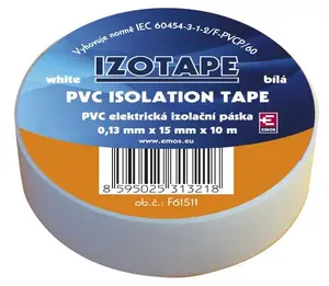 EMOS F61511 PVC elektroizolācijas lente 10 m x 15 mm balta