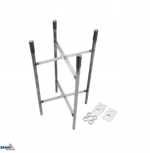 BEMKO C84-SSO-AKF-160 Lighting Pole Anchor for 60mm Mast with 16x16cm Stainless Steel Base