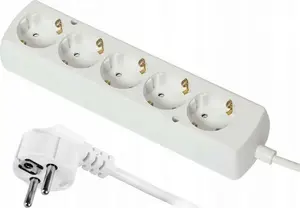Сетевой удлинитель Jonex PS-570S, 5 розеток, 16А, 3м, белый