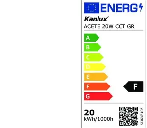 Kanlux ACETE 20W LED Floodlight, CCT Adjustable 3000K/4000K/6500K, 1850-2160lm, IP65, Grey