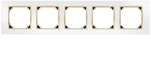 ELEKTROPLAST VESTRA Five-Gang Frame IP20 White/Gold 3875-27