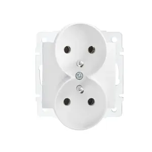 Двойная электрическая розетка Kanlux 25092 с заземлением, 16А 250В, белая