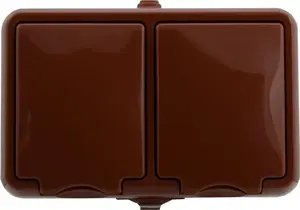 KOS HYDRO LINE Double Hermetic Socket with Earthing 16A IP44 with Full Flap, Clinker