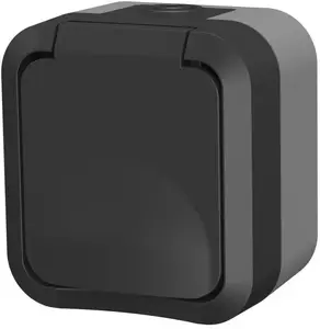 Düwi Aqua Pro 60324 Single Surface-Mounted Socket with Grounding IP55 Grey-Graphite