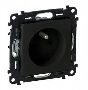 Розетка Legrand 756380 2P+E с защитными шторками, 16А 250В, черная