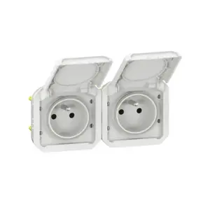 Legrand 069642L Plexo 55 Double Socket Outlet 2P+E Horizontal 16A 250V White