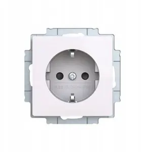 ABB ZONI Schuko Socket with Shutters, White, 6620T-A07657 500