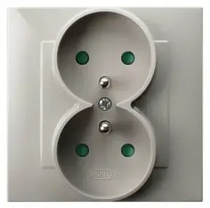 Двойная розетка Ospel GP-2ZZP/83 - Кашемировый бежевый Photo 1