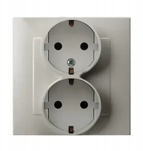 Ospel Szafir Double Socket with Schuko Grounding, Cashmere Beige