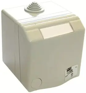 PCE DESIGN 863108v Surface-Mounted Through-Wiring Socket 16A 2P+E 230V IP44 Grey