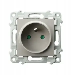 Ospel GP-1ZZP/m/83 Single Socket with Grounding and Shutter, Cashmere Beige
