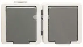 Timex JANTAR Double Socket with Earthing IP44 with Flap Grey