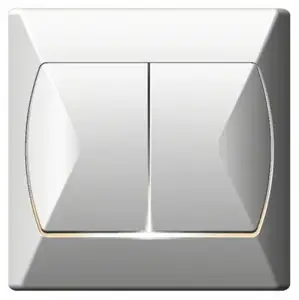 Ospel ŁP-10AS/00 Akcent Double Staircase Switch with Illumination, White, 10A 250V