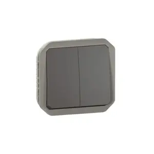 Двойной выключатель Legrand 069805L Plexo, механизм 10AX 250В, антрацит