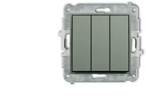 Механизм тройного выключателя Karlik MINI, шалфей, 61MWP-7
