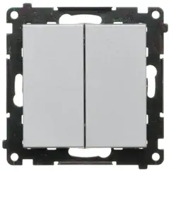 Kontakt-Simon 55 Quadruple Push Button Module, 10 AX, 250 V, Quick Connect, Matte Aluminum