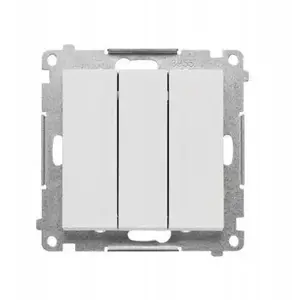 Kontakt-Simon Simon 55 Triple Switch Module, 10 AX, 250 V, Quick Connection, Matte Light Gray