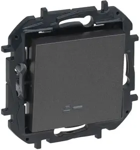Legrand Step Single-Pole Illuminated Switch 10A Steel Finish