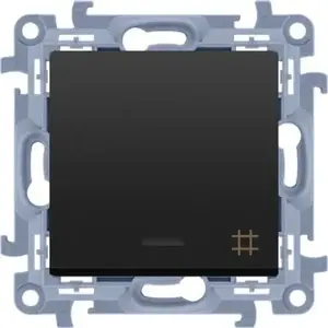 Kontakt-Simon Simon 10 CW7L.01/49 Intermediate Switch, 10AX, 250V, LED Backlight, Screw Terminals, Matte Black