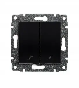 KOS VENA Double Staircase Switch, 16AX 250V, Matte Black, Without Frame