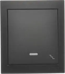 Kontakt-Simon Simon Aquaclick Staircase Switch with Backlight, 10 AX, 250 V, Black