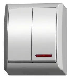 Ospel ŁNH-2HS/00 Double Hermetic Switch, IP44, 10A, 250V, White