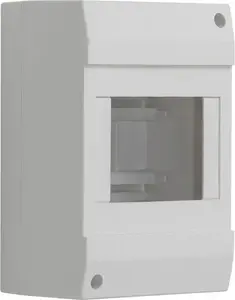 Kanlux DB104W Modular Distribution Board, 1 Row, 4 Modules, IP30, Surface Mounted