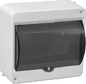 Pawbol S-6 Modular Surface-Mounted Distribution Board 1x6 with Smoked Door IP30