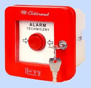 Elektromet WAZp-1s Flush-Mounted Emergency Alarm Switch with Lock and Hammer
