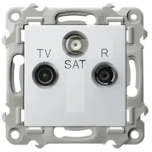 Оконечная розетка RTV-SAT Ospel SZAFIR, белая, GPA-ZS/m/00
