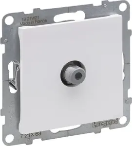 Телевизионная розетка Legrand SUNO типа F, оконечная, 1.5 дБ, белая
