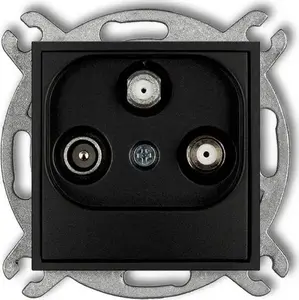 Антенная розетка Karlik MINI 2 выхода SAT + TV, матовый черный