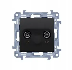 Антенная розетка проходная Kontakt-Simon 10 R-TV 10 дБ, 5-862 МГц, матовый черный