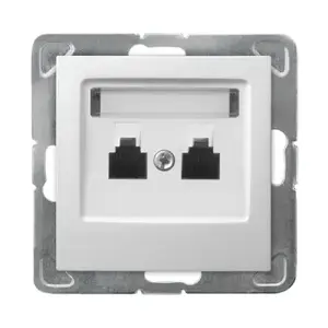 Ospel Impresja GPT-2YN/m/00 Double RJ11 Telephone Socket, White