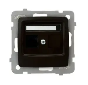 Компьютерная розетка Ospel Karo GPK-1S/K/m/40 RJ45 категории 5e, коричневая