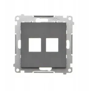 Kontakt-Simon TKP2.01/116 Double Flat Keystone Data Socket Cover, Graphite Matte